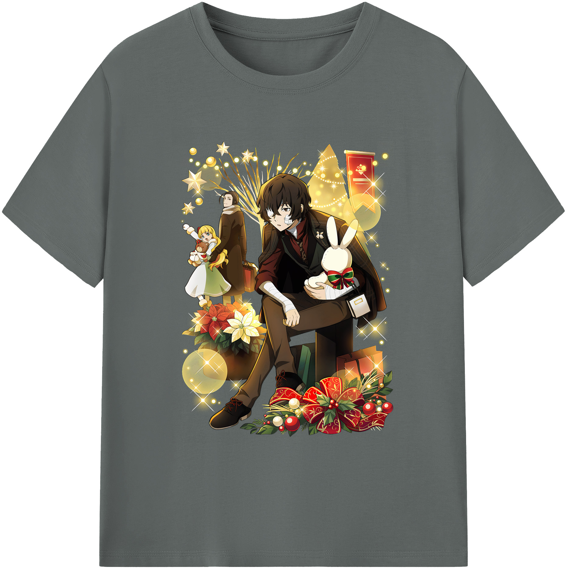 （画像用） 文豪ストレイドッグス Bungo Stray Dogs 綿100％ メンズ半袖Tシャツ｜肌触りやわらか＆通気性